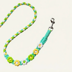 Citrus Bloom Floral Braided Dog Leash