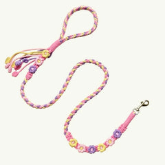 Berry Bloom Floral Braided Dog Leash