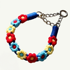 Color Pop Bloom Floral Braided Dog Collar