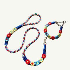 Color Pop Bloom Floral Dog Collar & Leash Set
