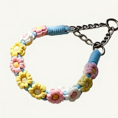 Pastel Daydream Floral Braided Dog Collar