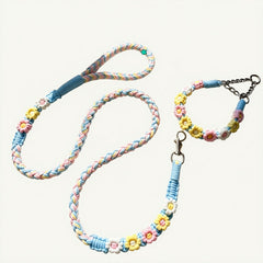 Pastel Daydream Floral Dog Collar & Leash Set