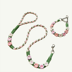 Garden Blush Floral Dog Collar & Leash Set